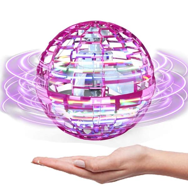 ATHLERIA Pink Flying Orb Ball Toys,Hand Operated D...