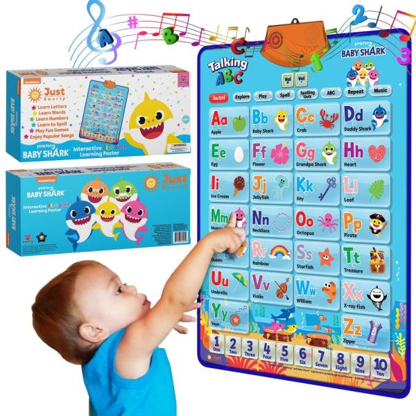 Pinkfong ベビーサメ アルファベット&amp;数字学習玩具 幼児向け教育ギフトセット 1~3歳用 ミ...
