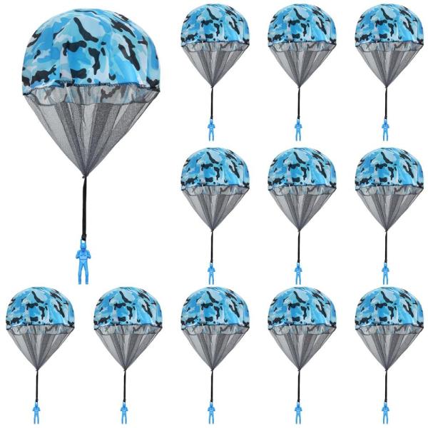 Catcan 10 Pcs Parachute Toy, Camo Blue Parachute M...