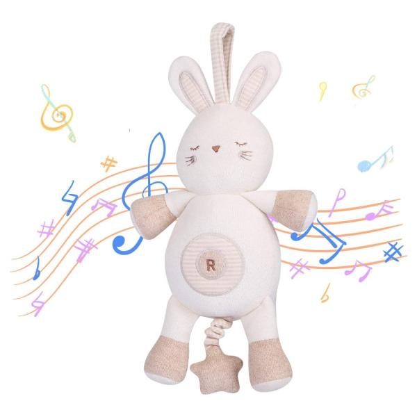 COTTONEBEBE Organic Baby Toys, Bunny Stuffed Anima...