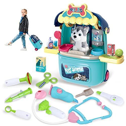MAGIC4U Pet Cat Care Carrier Suitcase Toy, 29PCS V...