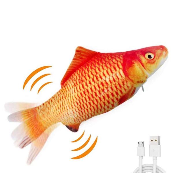 QIAONIUNIU Electric Moving Fish Interactive Plush ...
