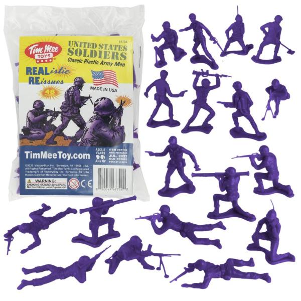 TimMee Plastic Army Men ー Purple 48pc Toy Soldier ...