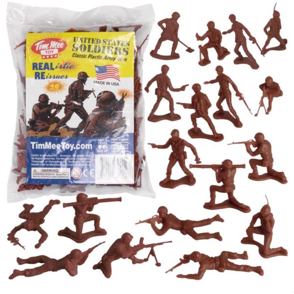 TimMee Plastic Army Men ー Rust Brown 48pc Toy Sold...
