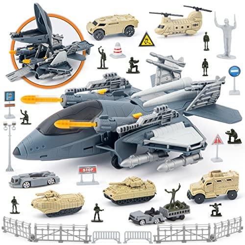 XDUOYJOY Military Fighter Jet Toys, Army Airplane ...