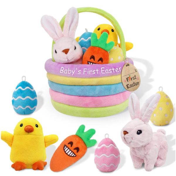 Ivenf Baby&apos;s First Easter Basket Playset, 7ct Stuf...