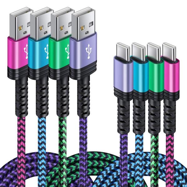 C Charger Cable Fast Charging Power Cord 4Pack for...