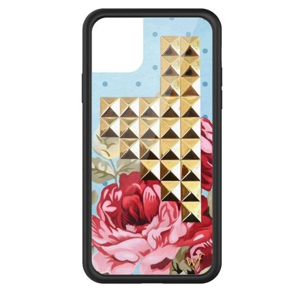 Wildflower Cases ー ゴールドピラミッド付きブルーフローラル iPhone 11 P...