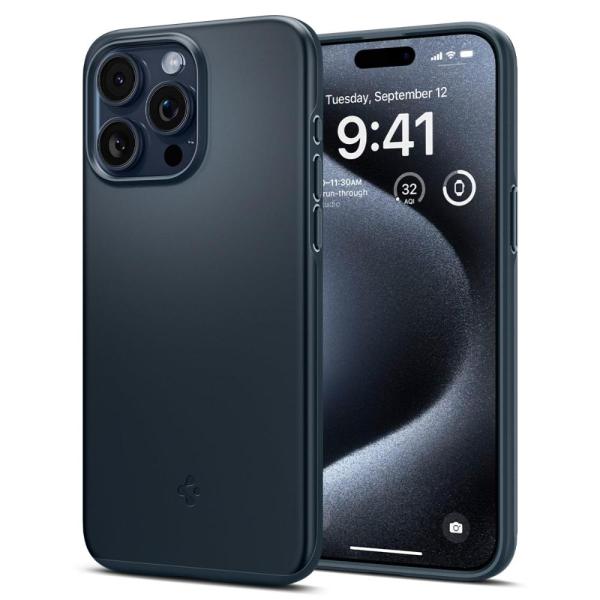 Spigen iPhone 15 Pro ケース 薄型 耐衝撃 軽量 さらさら 米軍MIL規格取得 ...