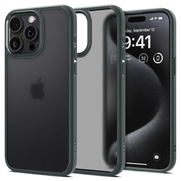 Spigen iPhone 15 Pro Max ケース 半透明 ストラップホール 米軍MIL規格 ...