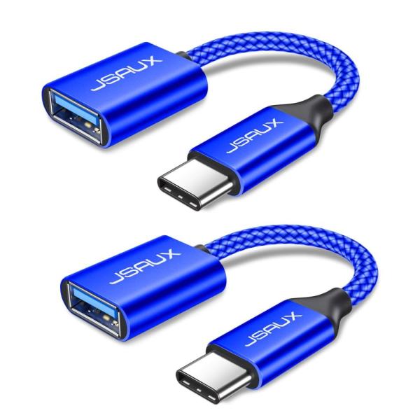 JSAUX USB C ー USBアダプター  2パック  USB Type C オス ー USB ...