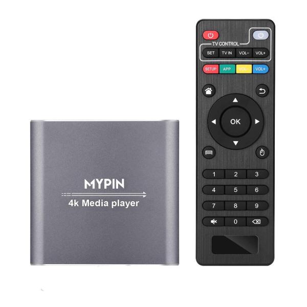 4K Media Player with Remote Control, Digital MP4 P...