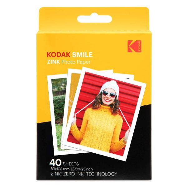 Kodak 3x4インチ プレミアム Zinkフォトペーパー (40枚)と互換性があります Koda...
