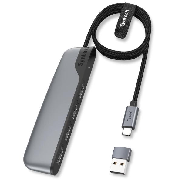 USBハブ Syntech 4ポート 3.0 2フィートの延長ケーブル付き USBスプリッター US...