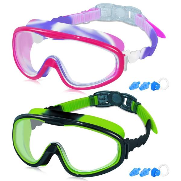 COOLOO Kids Swim Goggles for Age 3ー15, 2 Pack Kids...