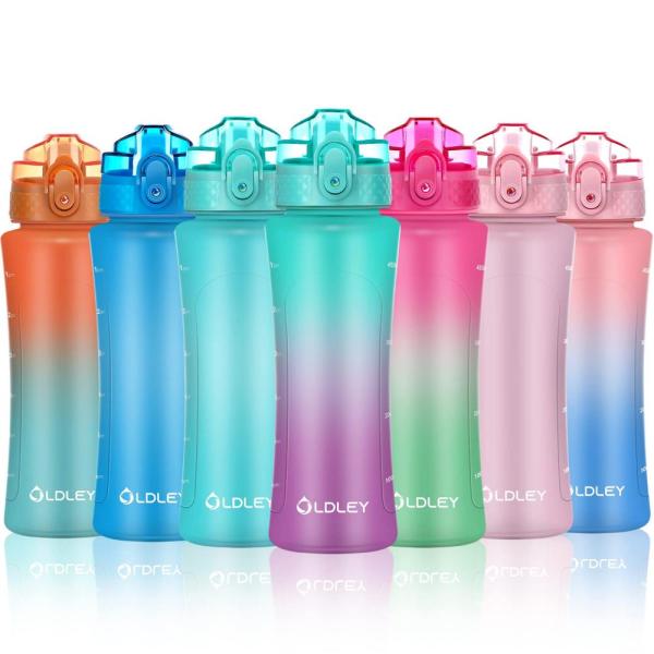 OLDLEY Kids Water Bottle with Straw 15 oz BPAーFree...