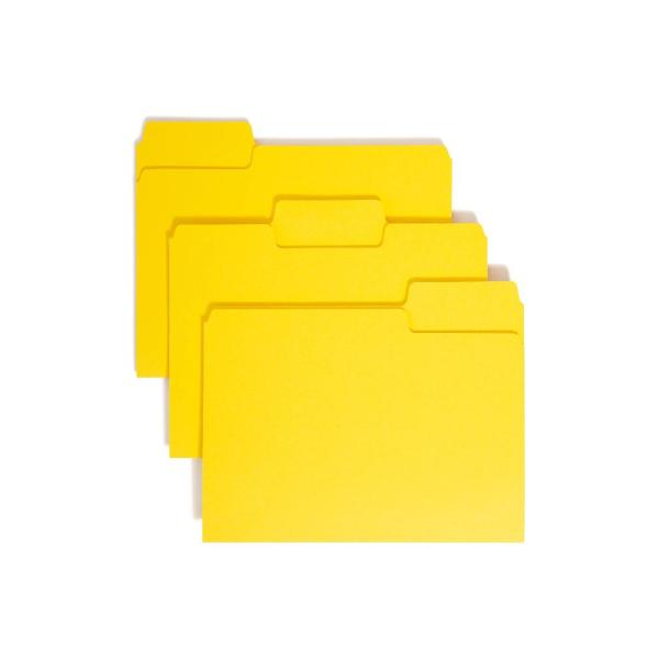 SuperTab Colored File Folders, 1/3 Cut, Letter, Ye...