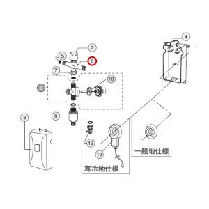 【アサヒ衛陶 直営店】接続用分岐栓 簡易水洗トイレ ニューレット コントロールボックス 部品 NS800｜st-e-shop