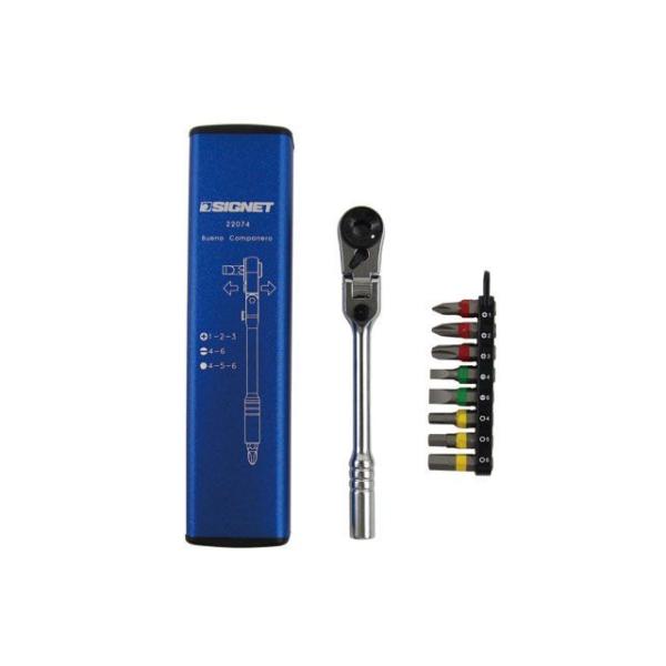 SIGNET 作業場工具 22074 60ギア フレックスヘッド ラチェットビットドライバーセット ...