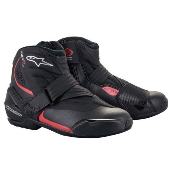 Alpinestars ライディングブーツ SMX-1 Rv2 ブーツ（ブラック/レッド） サイズ ...