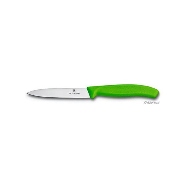 正規品／Victorinox 野外調理用品 ペティーナイフ グリーン 10cm ＃6.7706.4E...