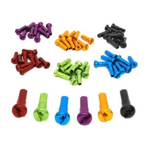 CNスポーク」14G アルミ カラーニップル 16mm ロングニップル 36個入り