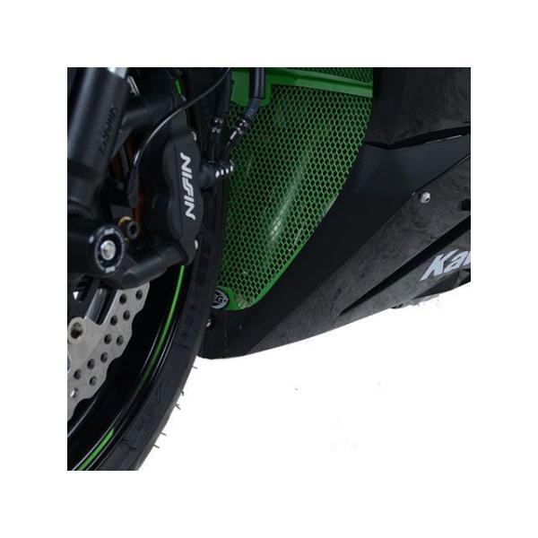 R&amp;G ZX-6R 636 ラジエター関連パーツ ダウンパイプグリルガード ブラック アールアンドジ...