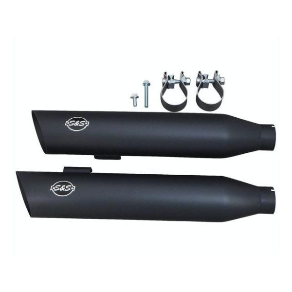 S&amp;S マフラー本体 パフォーマンスマフラースラッシュカット08y- 2-1-2ダイナ ブラック エ...