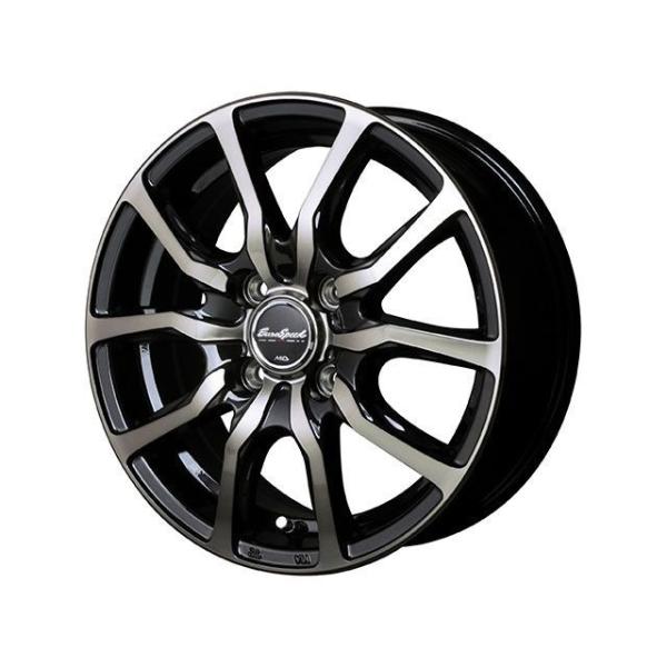 MID タイヤ・ホイール EUROSPEED D.C.52（B1K ブラックポリッシュ＋アーミーブラ...