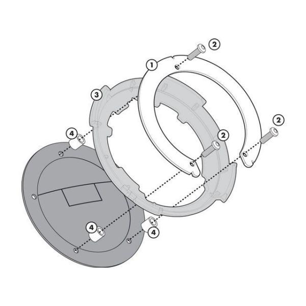 正規品／GIVI その他 タンクロック タンクバック用フィッティング メタルフランジ for GSR...