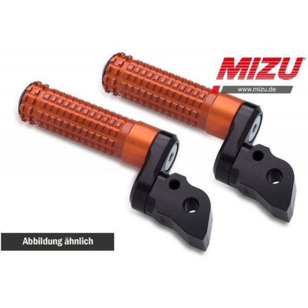 MIZU ステップ アジャスタブル レーシング パッセンジャーフットペグ ABE認可品 ブラック/オ...