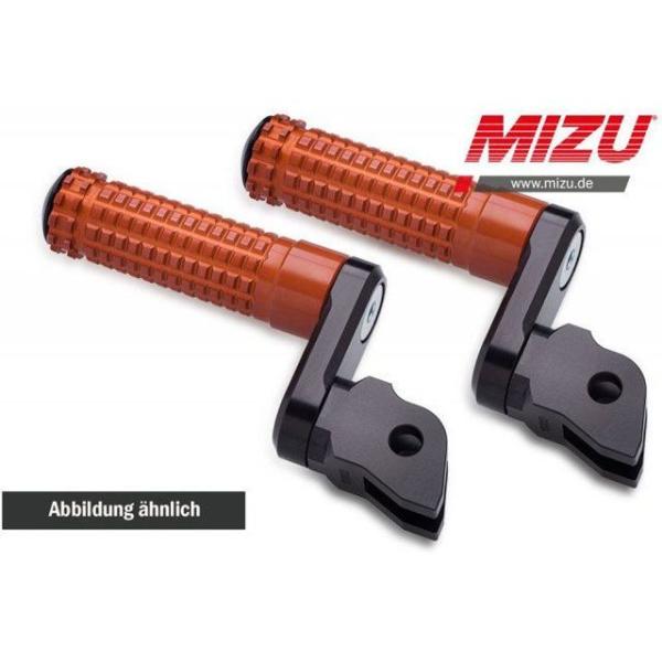 MIZU ステップ アジャスタブル レーシング パッセンジャーフットペグ ABE認可品 ブラック/オ...