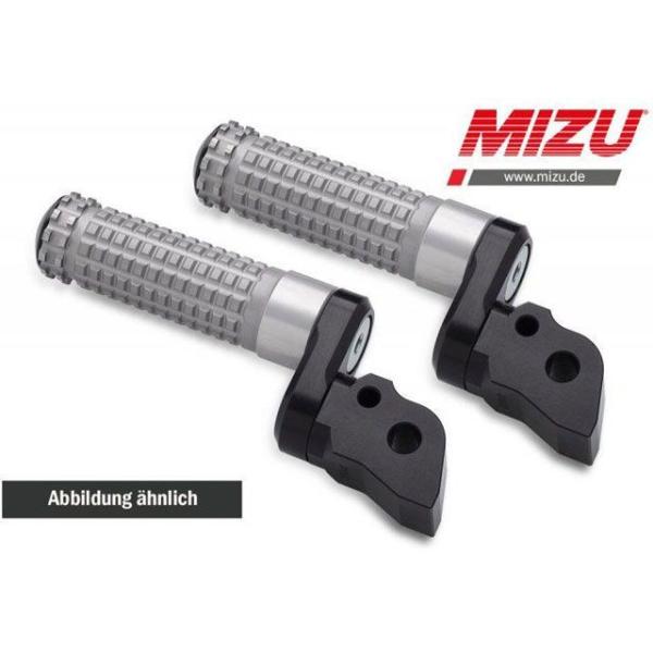 MIZU ステップ アジャスタブル レーシング パッセンジャーフットペグ ABE認可品 ブラック/シ...