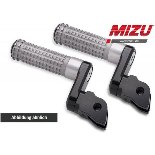 MIZU ステップ アジャスタブル レーシング パッセンジャーフットペグ ABE認可品 ブラック/シ...