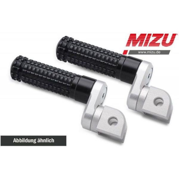 MIZU ステップ アジャスタブル レーシング パッセンジャーフットペグ ABE認可品 シルバー/ブ...