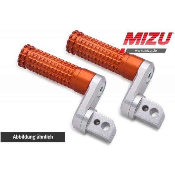 MIZU ステップ アジャスタブル レーシング パッセンジャーフットペグ ABE認可品 シルバー/オ...