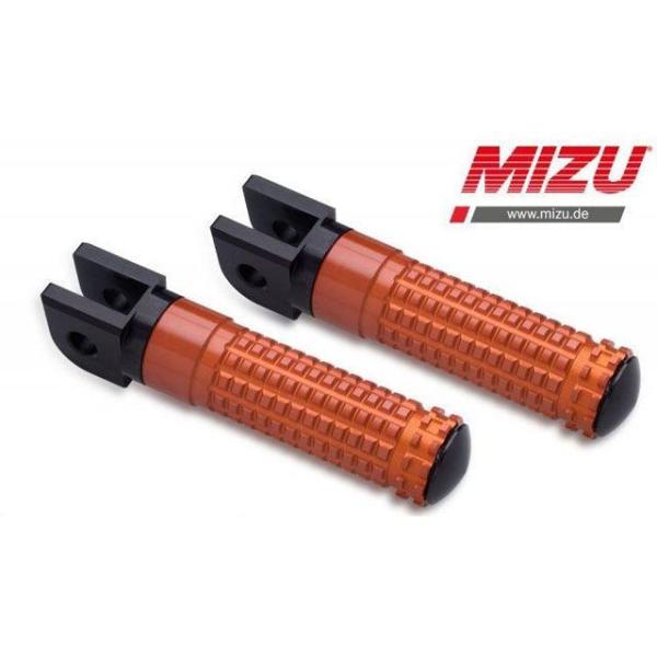 MIZU ステップ レーシングフットペグ ABE認可品 ブラック/オレンジ ｜ 409SO11100...