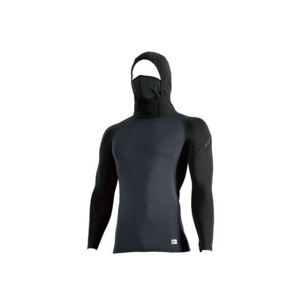 TS DESIGN カジュアルウェア スペースシールドロングスリーブフーディー（ブラック×チャコール...