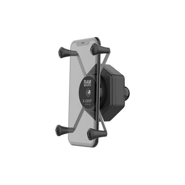 RAM MOUNTS 電子機器類 防振Xグリップ（M）スマホホルダー テザー付 1インチボール Vi...