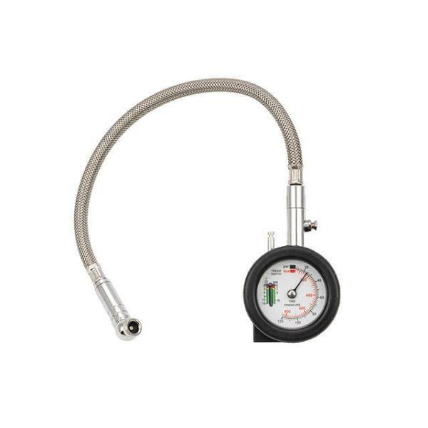 PLOT メンテナンスグッズ コンパクトエアインフレーターゲージ タイヤ溝測定ゲージ付 ロングタイプ...