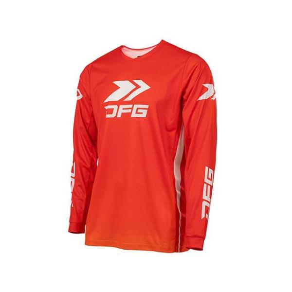 DFG モトクロス用品 2025春夏モデル ソリッド ジャージ（レッド/ホワイト） サイズ XS デ...