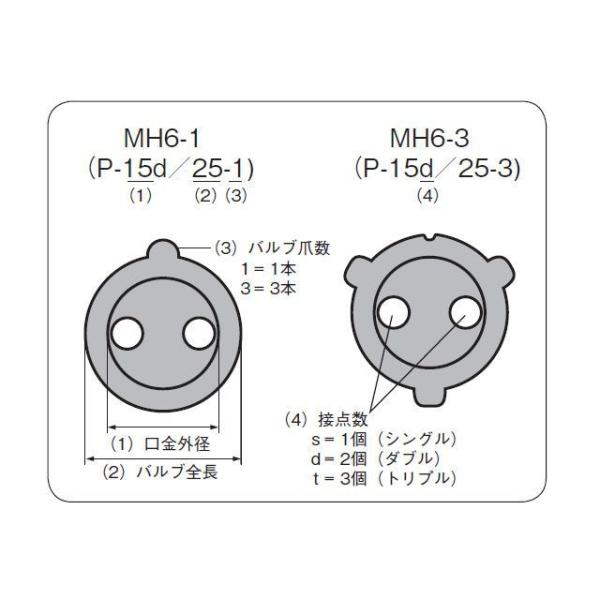 DAYTONA ヘッドライト・バルブ ヘッドライトバルブ MH6-1タイプ カラー クリア デイトナ