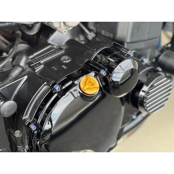 STRIKER エンジンオイルパーツ アルミビレットオイルフィラーキャップ M30×P1.5（ゴール...