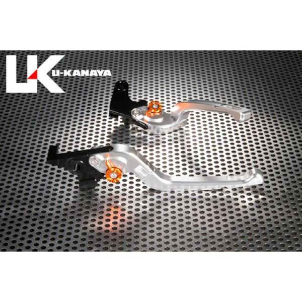U-KANAYA F800GT レバー Rタイプ可倒式 アルミ削り出しビレットレバー レバー シルバ...