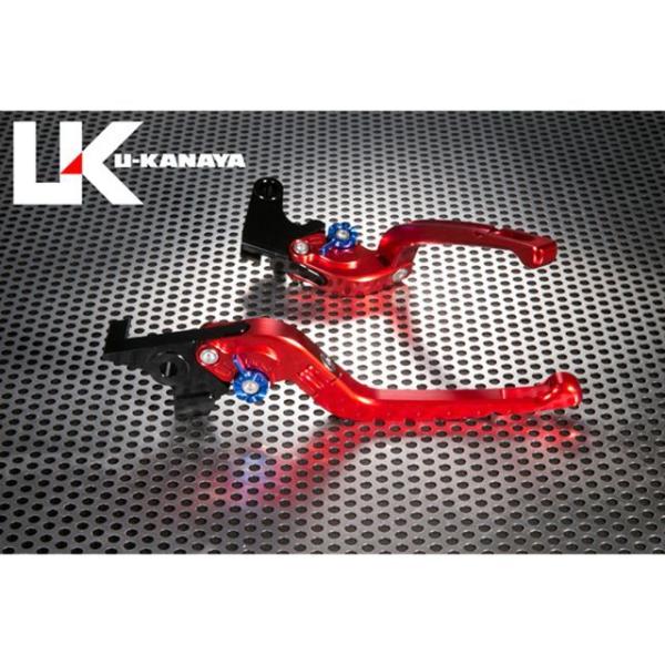 U-KANAYA F800GT レバー Rタイプ可倒式 アルミ削り出しビレットレバー レバー レッド...