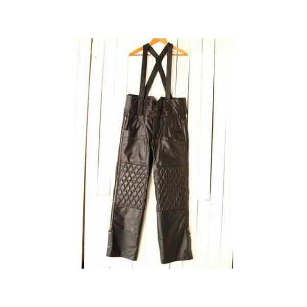 DEGNER パンツ 【特価品】 ROLE AND CODE RACP-3 レザーオーバーパンツ（ブ...