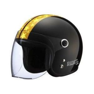 正規品／RIDEZ ジェットヘルメット Jr STAR カラー：パールブラック ライズ バイク