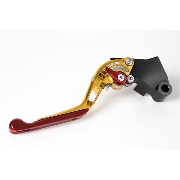 RIDEA レバー 可倒スライド延長式アジャストクラッチレバー（ゴールド） アジャスト ブラック エ...