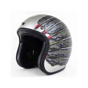 正規品／72JAM ジェットヘルメット IWAKI Fifty one Feather Design カラー：マットシルバー 72ジャムジェット バ…｜st-ride