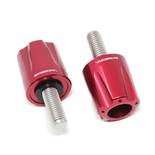 SPEEDRA ハンドル関連パーツ アルミバーエンド タイプC（レッド） SPEEDRA